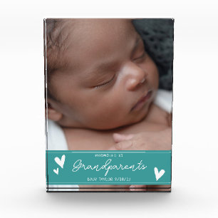 Bloc Photo Grand-parents promu Nouveau Baby Script Keepsaké