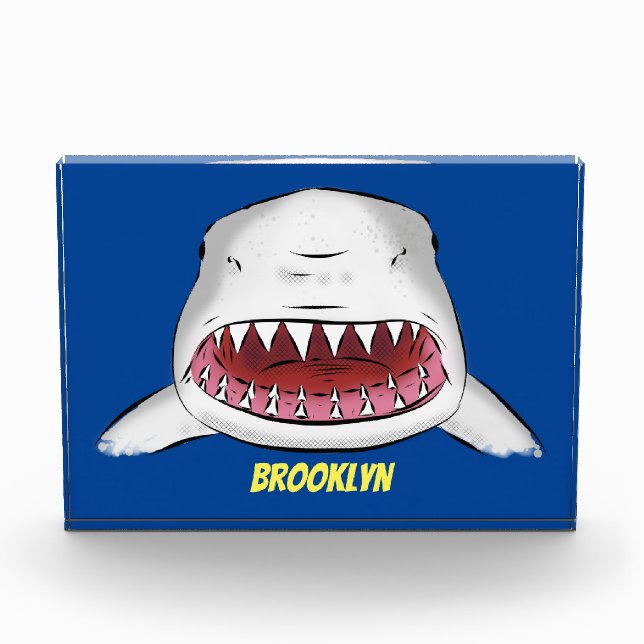 Bloc Photo Grand requin blanc moyen dessin animé (Devant)
