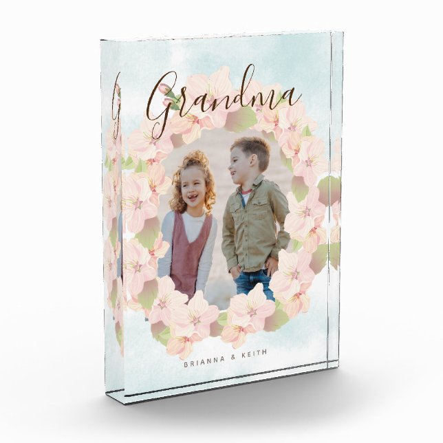 Bloc Photo Grandma rose cerise en fleurs (Gauche)