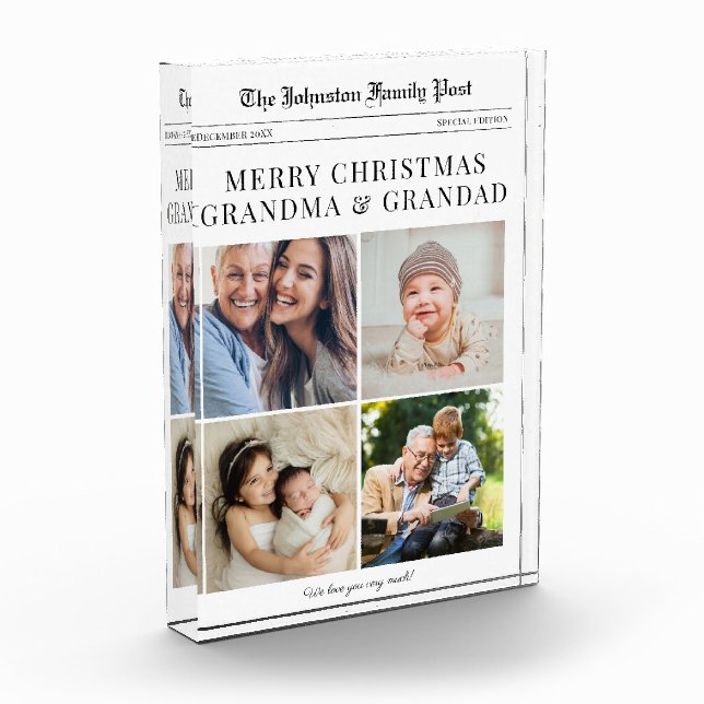 Bloc Photo Grandparents Newspaper Christmas (Gauche)