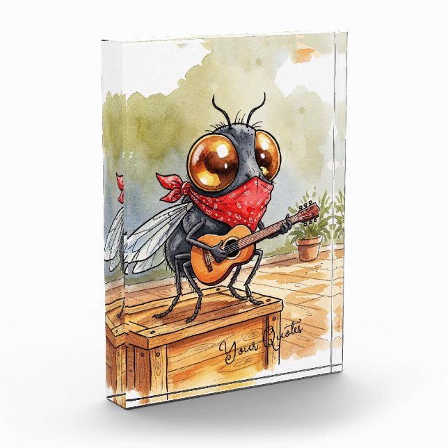 Bloc Photo Guitare drôle en forme de mouche Art (Gauche)