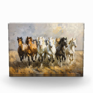 Bloc Photo Harde de Cheval Galloping Mustang Peinture
