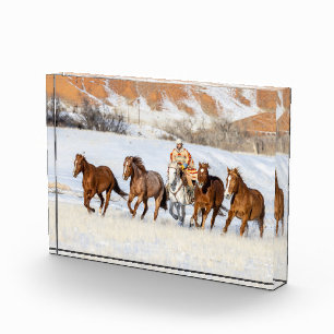 Bloc Photo Hideout Horse Ranch, cow-boy et chevaux