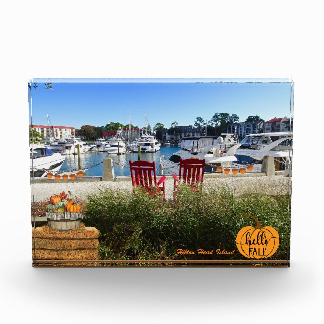 Bloc Photo Hilton Head Island Harbour Town Marina Bonjour Aut (Devant)
