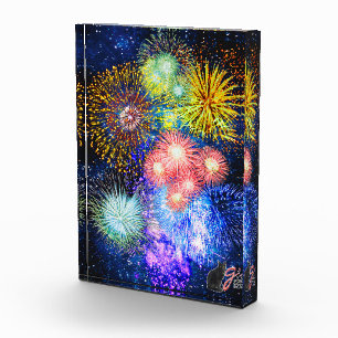 Bloc Photo Illustration de couleurs de feux d'artifice en blo
