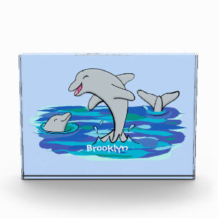 Bloc Photo Illustration de dauphins heureux adorables