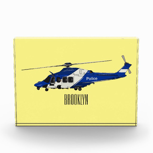 Bloc Photo Illustration de l'hélicoptère de police (Devant)