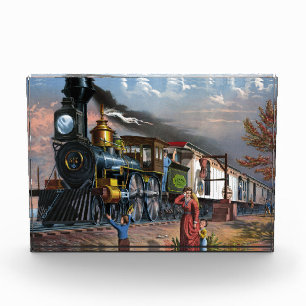 Bloc Photo Illustration de voyage du train vintage
