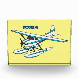 Bloc Photo Illustration d'hydravion bleu blanc