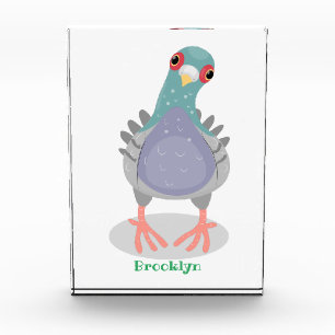 Bloc Photo Illustration drôle de pigeon curieux