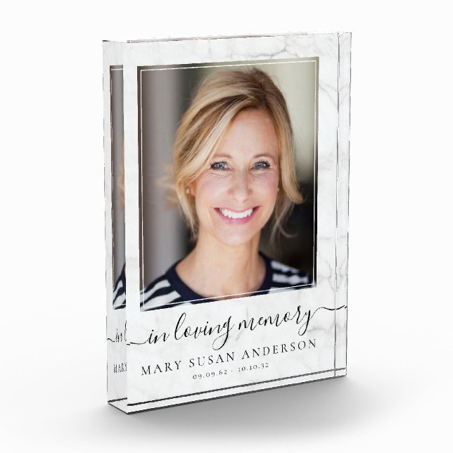 Bloc Photo In Love Memory Photo Marble Memorial (Gauche)