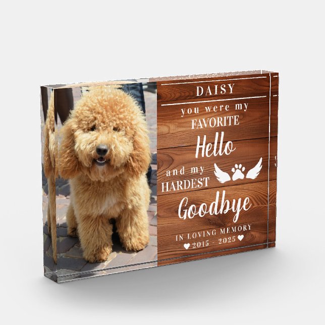 Bloc Photo In Loving Memory Photo Paw Prints Pet Memorial (Gauche)