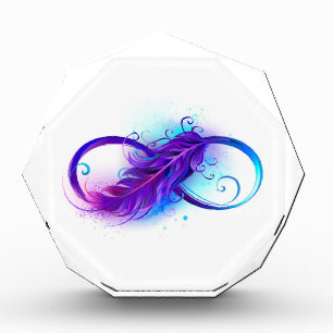 Bloc Photo Infinity with purple feather