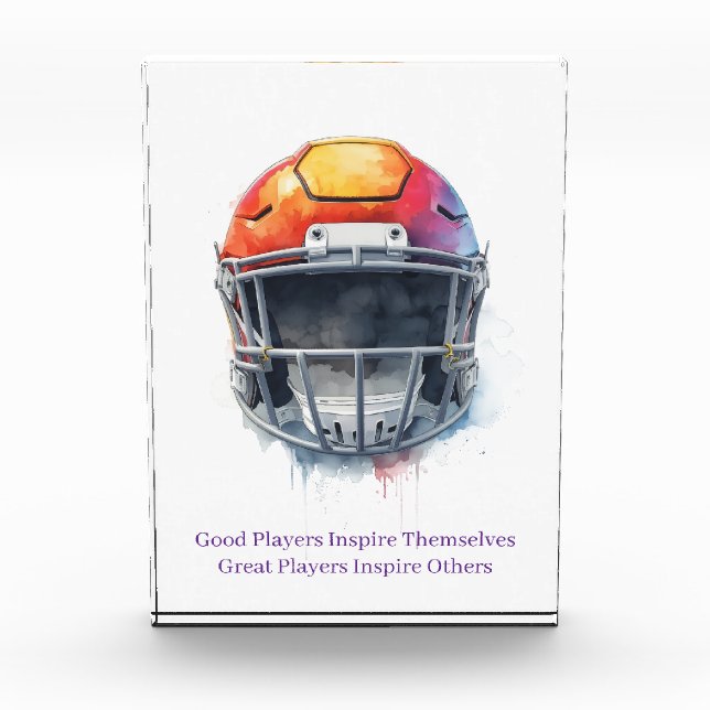 Bloc Photo Inspirational Motivational Football Helmet  (Devant)