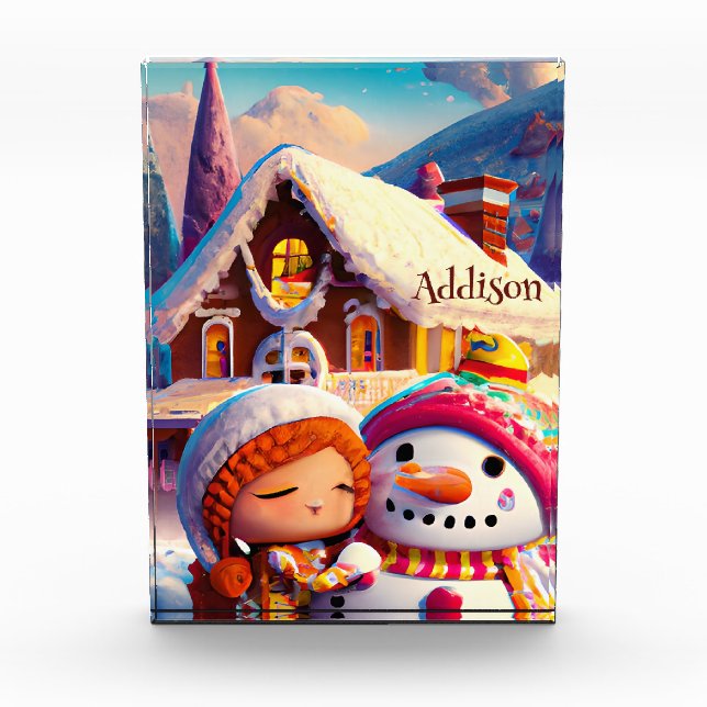 Bloc Photo Jeu d'argile de Noël Pain d'épices Snowman hiver (Devant)