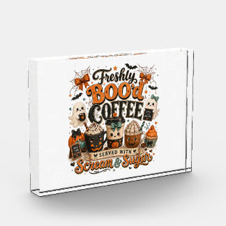 Bloc Photo Joli Fantôme de Café Amoureux Halloween ÉpoUVantab