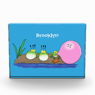 Bloc Photo Jolie grenouilles drôles bubblegum dessin animé il