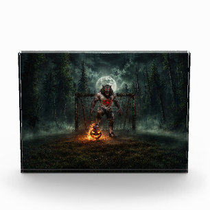 Bloc Photo Joueur de football Loup-Garou Art Horreur Hallowee