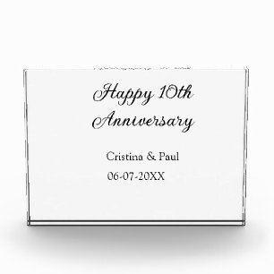 Bloc Photo Joyeux 10e anniversaire simple nom de mariage mini