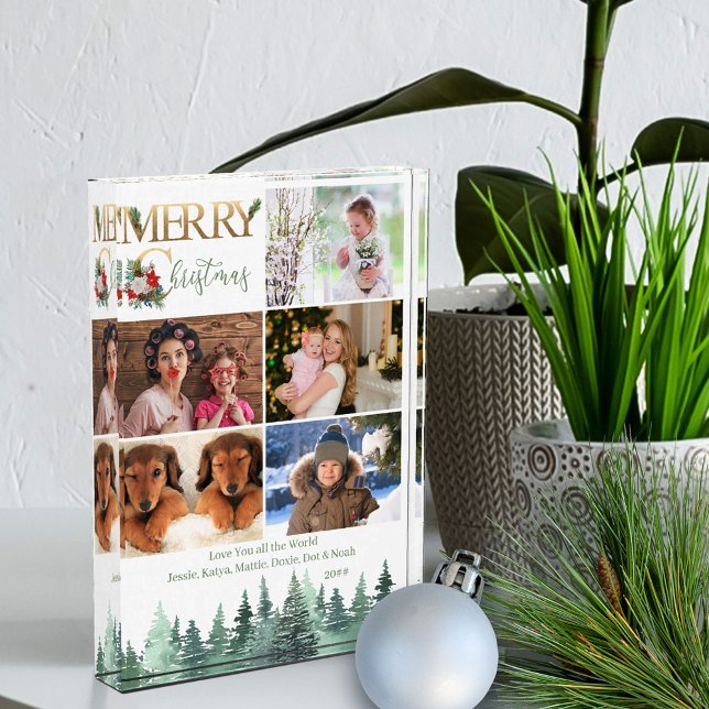 Bloc Photo Joyeux Noël 5 Photo Forêt d'hiver personnalisée (Créateur téléchargé)