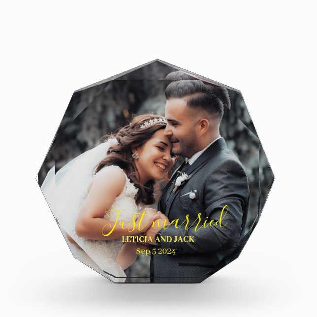 Bloc Photo Just Married Celebrate Love avec personnalisé (Devant)