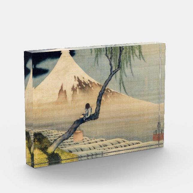 Bloc Photo Katsushika Hokusai - Garçon regardant le Mont Fuji (Gauche)