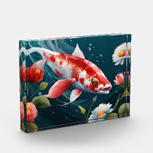 Bloc Photo Koi Fish Taiji Art japonais Koi Poisson Peinture