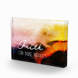 Bloc Photo La foi peut rendre Miracles Grunge Rose Gold Sunny