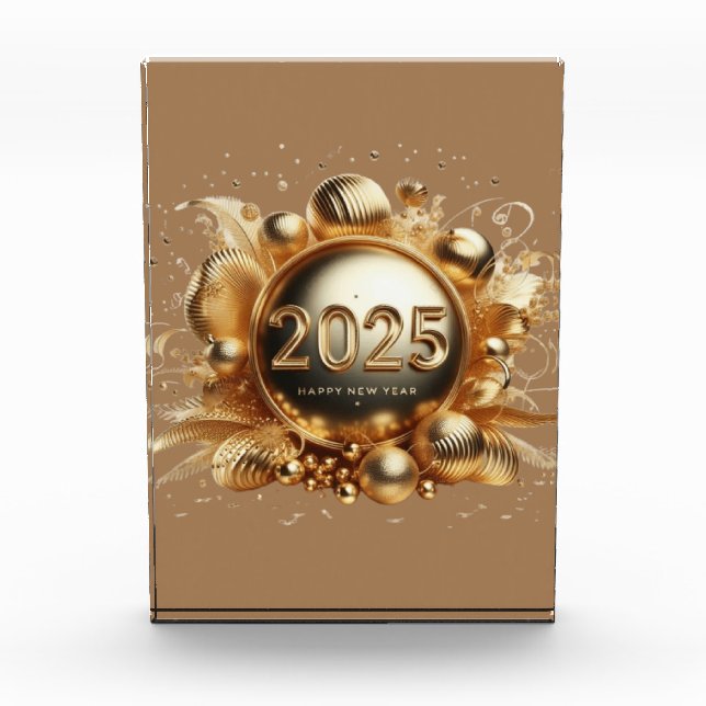 Bloc Photo La typographie d'or bonne année 2025 (Devant)
