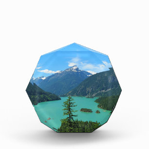 Bloc Photo Lac Turquoise de Snowy Mountain à Washington