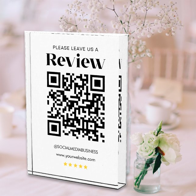 Bloc Photo Laisser un avis QR Code des médias sociaux personn (Front)
