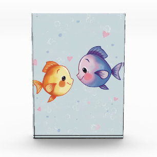 Bloc Photo L'amour sous la mer – Joli couple de poissons à l'