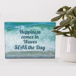 Bloc Photo Le bonheur vient dans les vagues Mer le Jour Belle