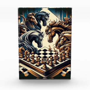 Bloc Photo Le jeu des chevaliers - les échecs rencontre l'ima