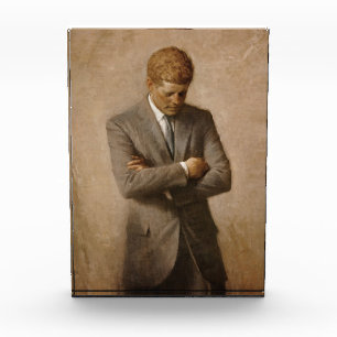 Bloc Photo Le président américain John Kennedy Portrait peint