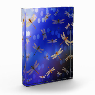 Bloc Photo Les libellules Magiques Sur Bleu,
