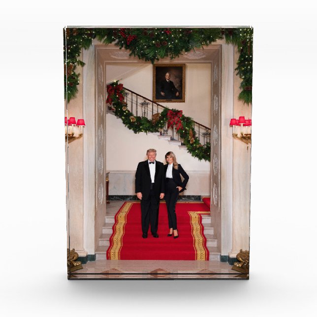 Bloc Photo Les pas de Noël Président Donald Trump & Melania (Devant)