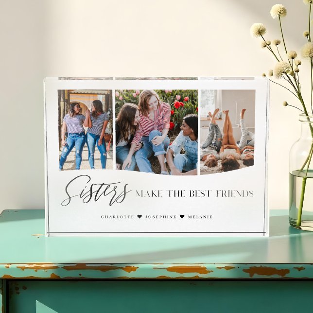 Bloc Photo Les Soeurs Font Les Meilleurs Amis 3 Photo Keepsak (Sisters Make The Best Friends 3 Photo Keepsake)