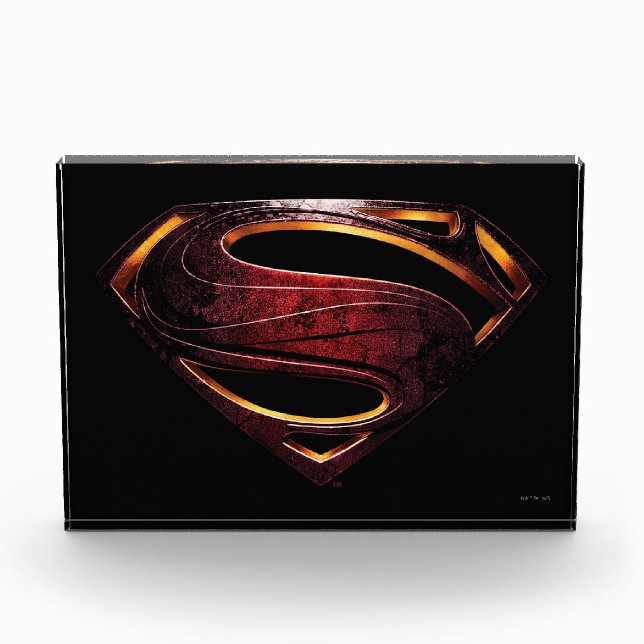 Bloc Photo Ligue de Justice | Symbole de superman métallique (Devant)
