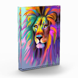 Bloc Photo Lion Abstrait Face Mystical Imaginaire Art