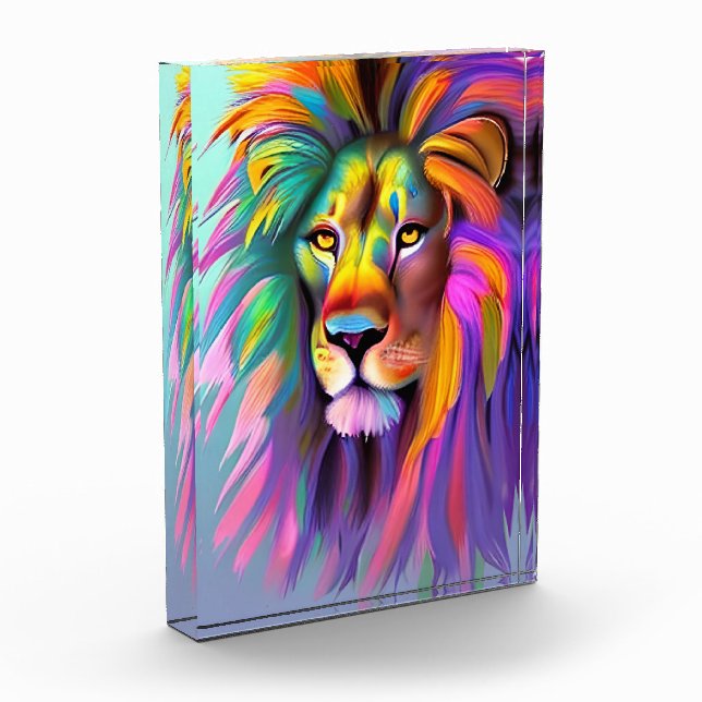 Bloc Photo Lion Abstrait Face Mystical Imaginaire Art (Gauche)