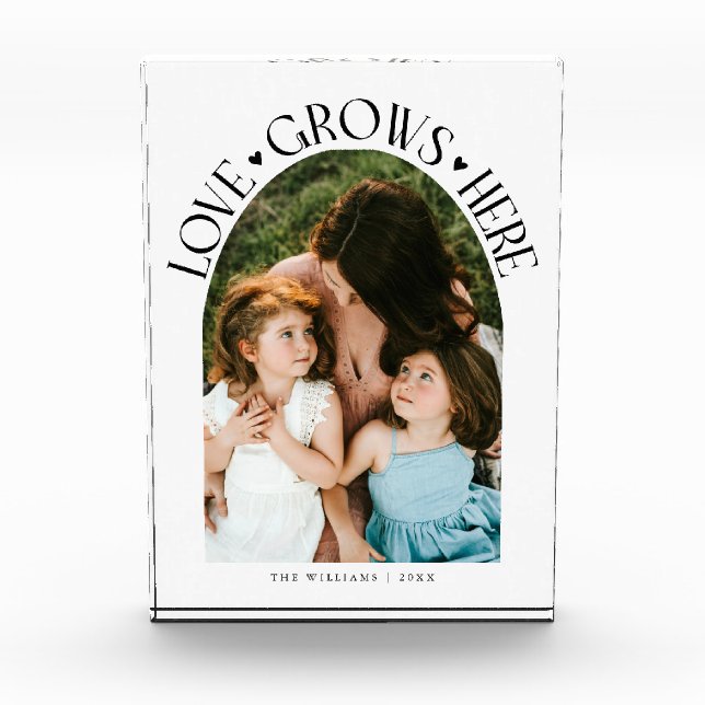 Bloc Photo Love Grows Here Modern Arch White (Devant)