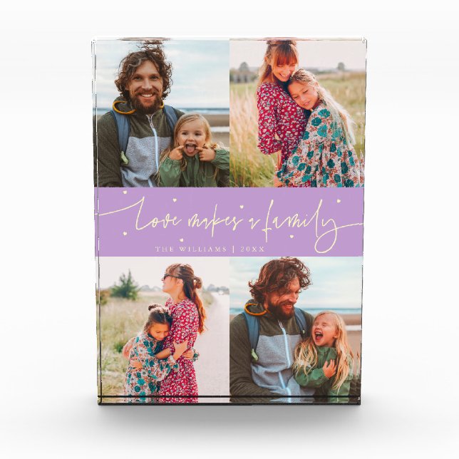 Bloc Photo Love Makes a Family Modern Script Lemon Wisteria (Devant)