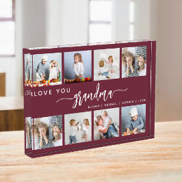 Bloc Photo Love You Grandma 8 Photo Collage Burgundy