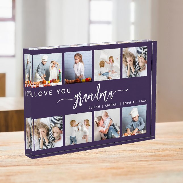 Bloc Photo Love You Grandma 8 Photo Collage Purple (Créateur téléchargé)