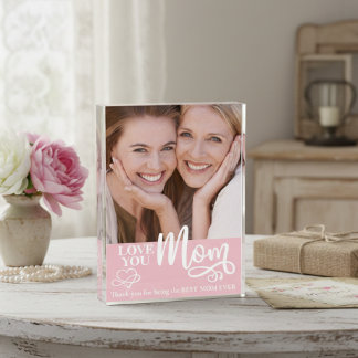 Bloc Photo Love You Mom Best Maman Ever Custom Photo Block