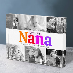 Bloc Photo Love You Nana Colorful Rainbow Modern Collage 6