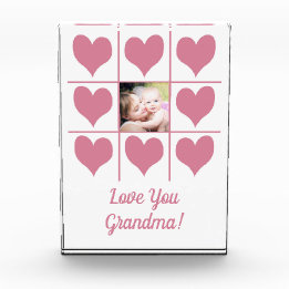 Bloc Photo Love You Photo & Pink Hearts Photo Block