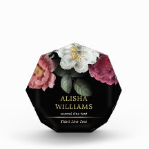 Luxe Floral Black Gold Personnalisé