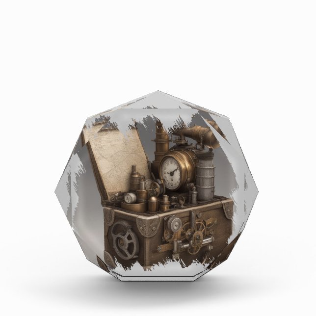 Bloc Photo Machine à temps Steampunk - Vintage coffre au trés (Devant)